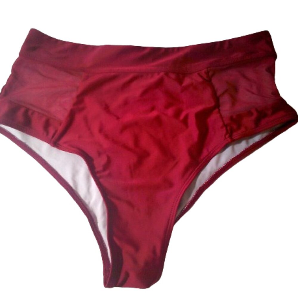 Shein Bikini Bottom Size 0XL, Red  swim bottom